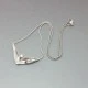 Danish GIFA Modernist Wing Shaped Sterling Silver Pendant UK