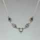 Amethyst,Garnet and Citrine Multi Gem Sterling Silver Necklace