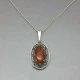 Decorative Baltic Amber and Sterling Silver Pendant