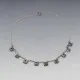 Art Deco Green  Crystal Silver Necklace