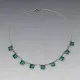 Art Deco Green Crystal Silver Necklace