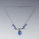 Art Deco Blue Silver Necklace
