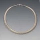 Textured Silver Italian Fringe Necklace
