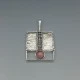 Rhodochrosite and 835 Silver Modernist Pendant