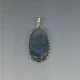 Oval Labradorite and Sterling Silver Pendant 