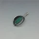 Green Chalcedony and 935 Silver Modernist Pendant