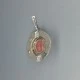 TEKA , Germany, Modernist Rhodochrosite and Silver Pendant