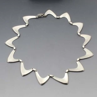 Rare Herman Siersbol Silver Boomerang Necklace