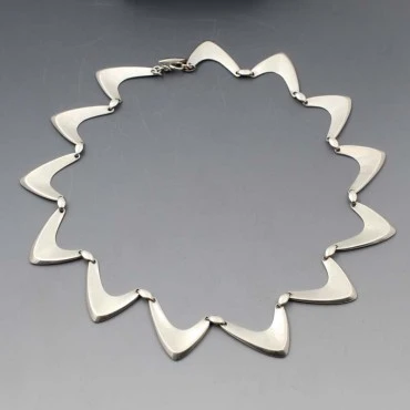 Herman Siersbol Silver Boomerang Necklace