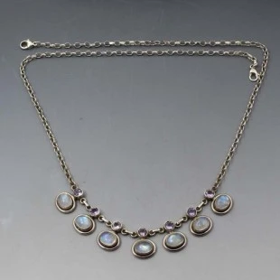 Moonstone and Amethyst Necklace
