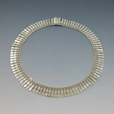 Fine Italian Sterling Silver Fringe Necklace
