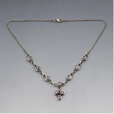 Amethyst and Sterling Silver Drop Necklace
