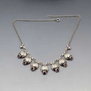 Hermann Siersbol Amethyst and Silver Necklace