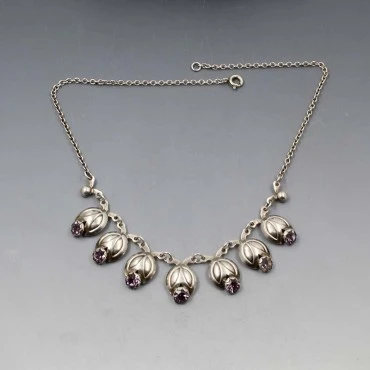 Hermann Siersbol Amethyst Flower Necklace