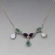 Amethyst, Apatite, and  Moonstone Necklace