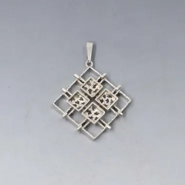 Kollmar and Jourdan Silver Modernist Pendant