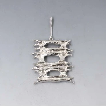 Unidor Silver Modernist Brutalist Pendant