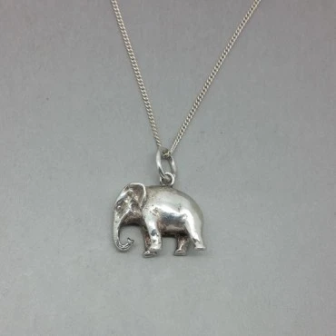 Sterling Silver Elephant Pendant and Chain