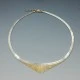  Fine Italian Sterling Silver and Gold Vermeil Modernist Necklace