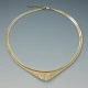  Fine Italian Sterling Silver and Gold Vermeil Modernist Necklace