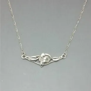Sterling Silver Floral Necklace UK