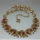 Beautiful 1950's Citrine and Topaz Coloured Crystal Flower Necklace