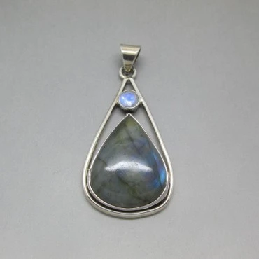 Labradorite Pear and Moonstone Pendant UK