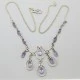  Amethyst and Sterling Silver Bezel Necklace 