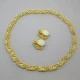Faux Pearl Gold Tone Necklace and Earrings 