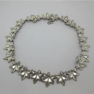 Rare Bernard Instone 1969 Sterling Silver Leaf Necklace