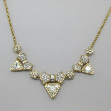 Attwood and Sawyer Clear Crystal Bows Necklace