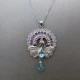 Sterling Silver Peacock Gemstone Pendant
