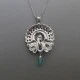  Silver Peacock Gem Pendant