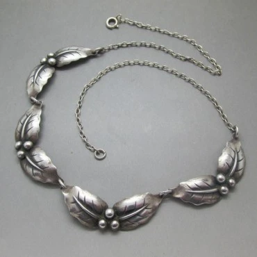 Niels Erik From Sterling Silver Leaf Necklace