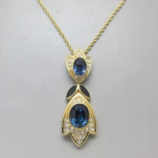 Christian Dior Blue Crystal Pendant