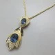 Vintage Christian Dior Blue Crystal Pendant UK