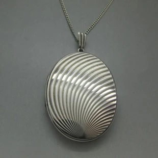 Large Sterling Silver Oval  Locket 