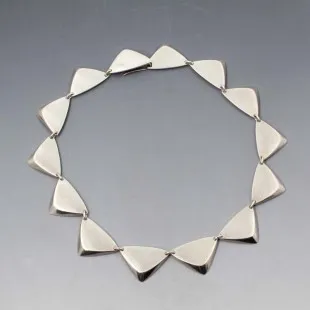 Rare Hans Hansen Bent Gabrielson Silver Triangle Necklace 