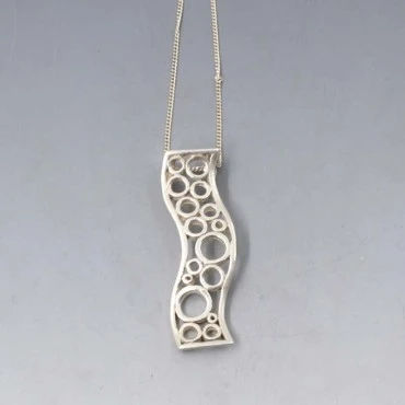Silver Wavy Circles Pendant