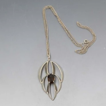 Silver and Smokey Quartz Pendant