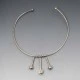 Modernist Sterling Silver Three Drops Necklace