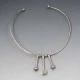 Modernist Sterling Silver Three Drops Necklace