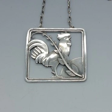 Georg Jensen Sterling Silver Dolphin Necklace designed by Arno Malinowski