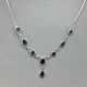 Tanzanite and Sterling Silver Drop Necklace