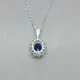 9 Carat White Gold Simulated Sapphire Necklace and Earrings Set