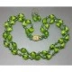  1950's Vintage Czech Green Givre Glass Beads and Earrings