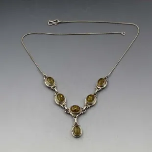 Baltic Amber and Sterling Silver Necklace