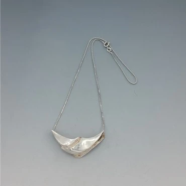 Nils Elvik, Norway, Textured Sterling Silver Necklace
