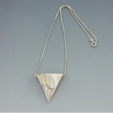 Astri Holthe Norway Modernist Silver Triangle Necklace