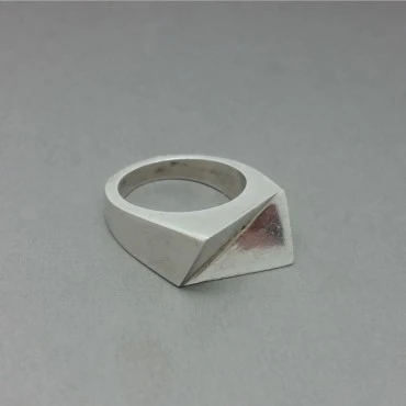 Arne Johansen Denmark Geometric Modernist Silver Ring